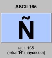 Código ASCII de Ñ mayuscula